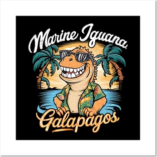 Galapagos marine iguana. Iguanas. Lizards lovers Posters and Art